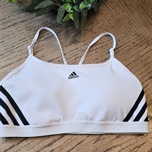 Adidas White Aeroreact Padded Training Sports Bra Size S